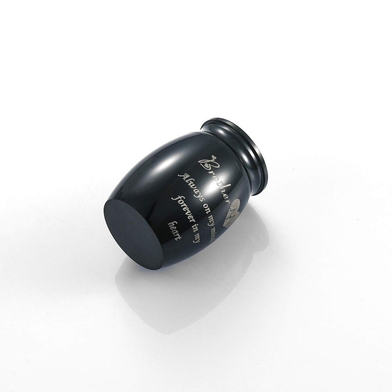 Sunling Mini Stainless Steel Decorative Cremation Keepsake Urns for Ashes 1.57 Inch High Small Funeral Urns Memorial Ashes Holder Share with Familiy Members-Black Color - Image 4